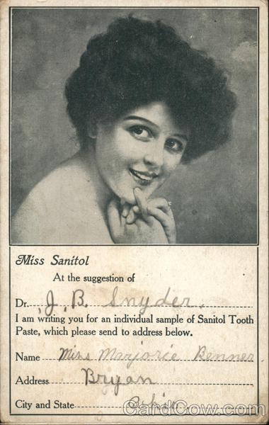 The Sanitol Chemical Laboratory Co. - Miss Sanitol, Tooth Paste St. Louis Missouri