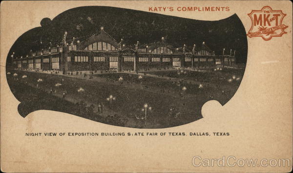 Night View of Exposition Building, State Fair of Texas Dallas