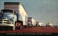 THe General Motors 1956 Motorama 100-truck caravan Postcard