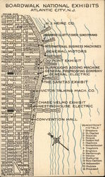 Boardwalk National Exhibits Map, Atlantic City Exhibition, General Motors Corporation Postcard