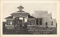 Garage & Filling Station Philip Junction, SD Postcard Postcard Postcard