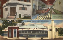 Lebanon Diner and Pushnik's Bar & Grill Pennsylvania Postcard Postcard Postcard