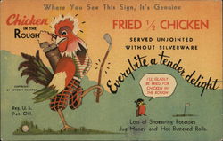 Chicken in the Rough, M.D.'s Motel Restaurant Postcard
