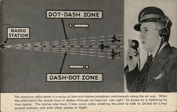 In Flight with United Air Lines, Dot-Dash-Zone - Radio Station Postcard