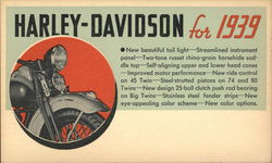 1939 Harley-Davidson Postcard