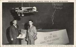 Braniff Airlines - Model of Air Mail PIck-Up Mechanism in Flight 1933 Chicago World Fair Postcard Postcard Postcard