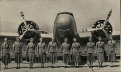 In Flight With United Air Lines Air Stewardesses Postcard