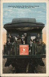 Observation Platform, The New Oriental Limited, A De Luxe Train Bonners Ferry, ID Postcard Postcard Postcard