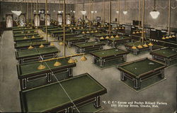 Carom and Pocket Billiard Parlors Postcard