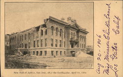 New Hall of Justice after Earthquake, April 18, 1906 Postcard