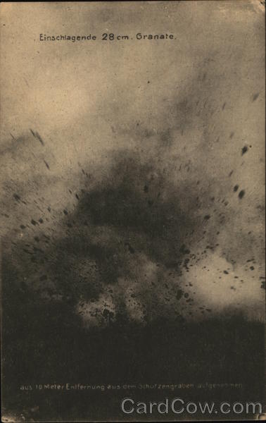 Einschlagende 28 cm Granate Germany