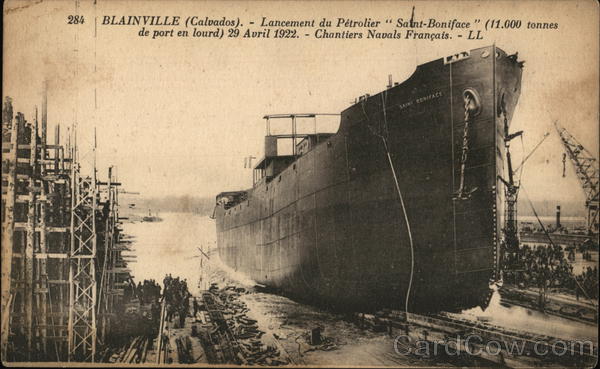 BLAINVILLE (Calvados) - Lancement du Petrolier Saint-Boniface France