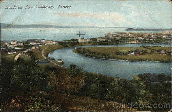 Trondhjem, from Stenbjerget. Norway Trondheim