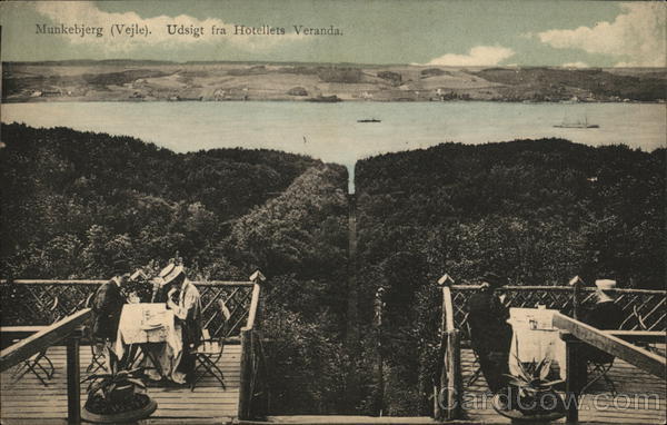 Munkebjerg (Vejle). Udsigt fra Hotellets Veranda. Denmark