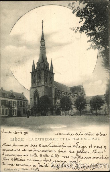 LIEGE - LA CATHEDRALE ET LA PLACE ST. PAUL France