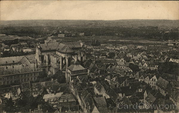 Aerial View of City Arras France World War I