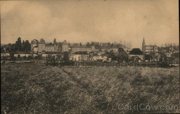 Castle by the city. Louppy-le-Château France World War I