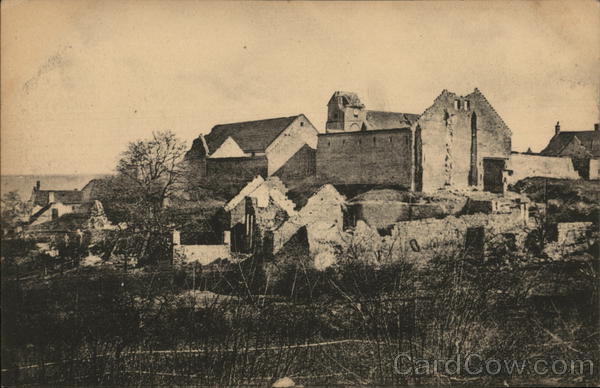Ruins of the church. Cerny-en-Laonnois France World War I