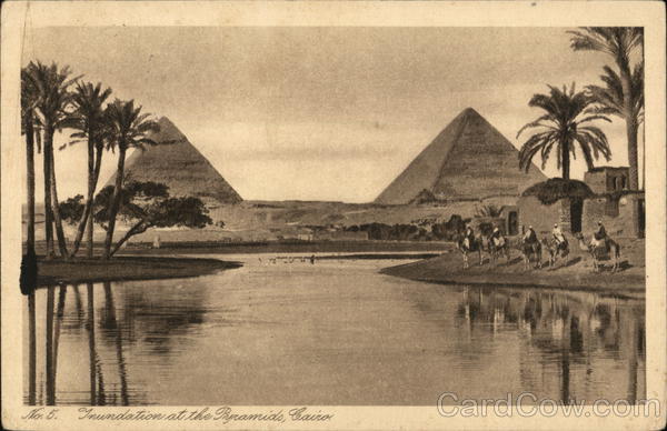 Pyramids and Nile Cairo Egypt Africa