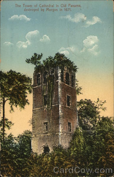 The Tower of Cathedral in Old Panama Panama City