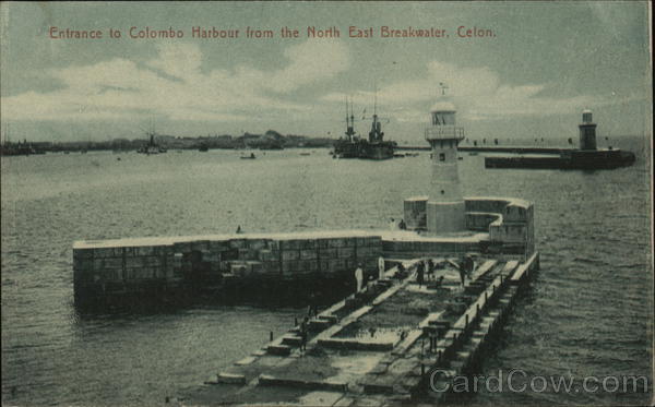 Entrance to Colombo Harbour from North East Breakwater Sri Lanka