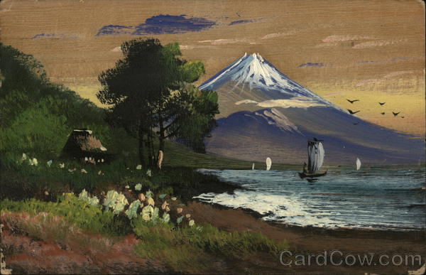 Mt. Fuji, Hand Painted Japan