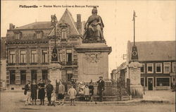 Philippeville - Statue Marie-Louise et Banque Nationale Belgium Benelux Countries Postcard Postcard