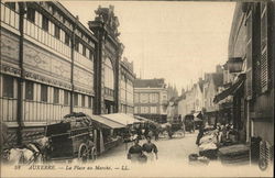 La Place du Marche Auxerre, France Postcard Postcard