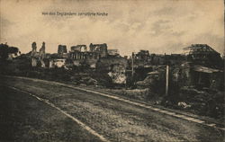 Von den Englandern zerstorte Kirche Postcard