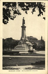Monumento Colon Buenos Aires, Argentina Postcard Postcard