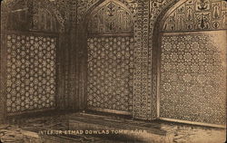 Interior Etmad Dowlas Tomb, Agra India Postcard Postcard