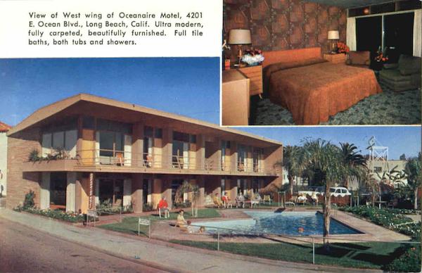 View Of West Wing Of Oceanaire Motel, E. Ocean Blvd. Long Beach California