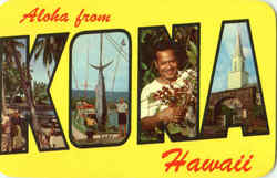 Aloha From Kona Postcard