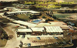 Foothill Motel & Denny's Restaurant , 400 Train Drive Auburn, CA Postcard Postcard