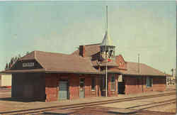 Santa Fe Railway Station Perris, CA Postcard Postcard