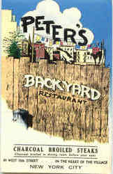 Peter's Backyard Restaurant, 64 West 10th St. New York City, NY Postcard Postcard