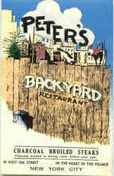 Peter's Backyard Restaurant, 64 West 10th St. Postcard