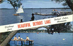 Greetings From Beautiful Detroit Lake Minnesota Postcard Postcard