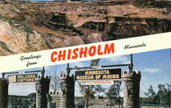 Greetings From Chisholm Postcard