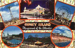 Coney Island Multi View Postcard