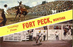 Greetings From Fort Peck Montana Postcard Postcard
