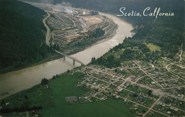 Aerial of Scotia and the Eel River California