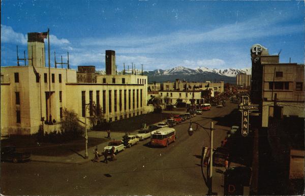 Looking along Fourth Avenue Anchorage Alaska Howard Robinson