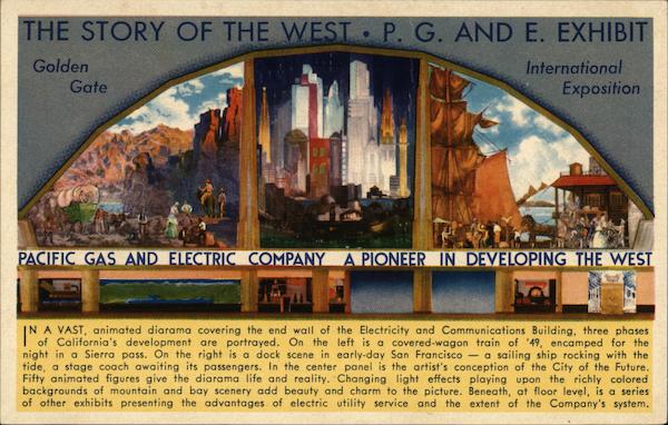The Story of the West, PG and E Exhibit, Golden Gate International Exposition San Francisco California