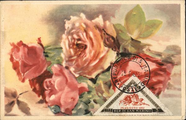 Painting of Roses San marino Maximum Cards