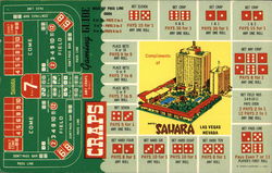 Garden of Allah, Hotel Sahara: How to Play Craps Postcard