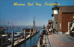 Fisherman's Village Shops and Boat Docks Marina del Rey, CA Postcard Postcard Postcard