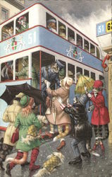 Dressed Cats Getting On Bus Dressed Cats Getting On Bus