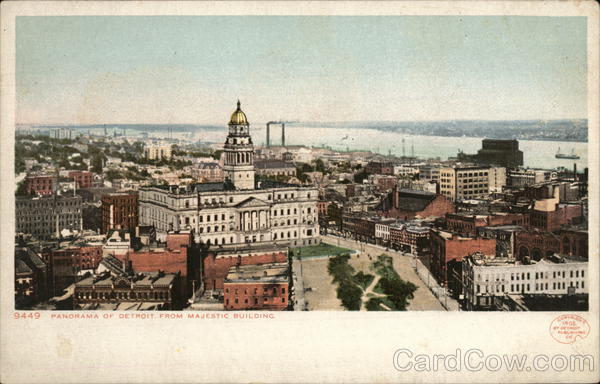 Panorama of Detroit from Majestic Building Michigan