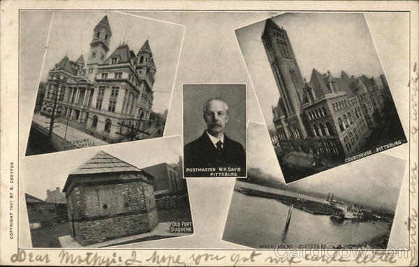 Views of Pittsburg, Postmaster W. H. Davis Pittsburgh Pennsylvania